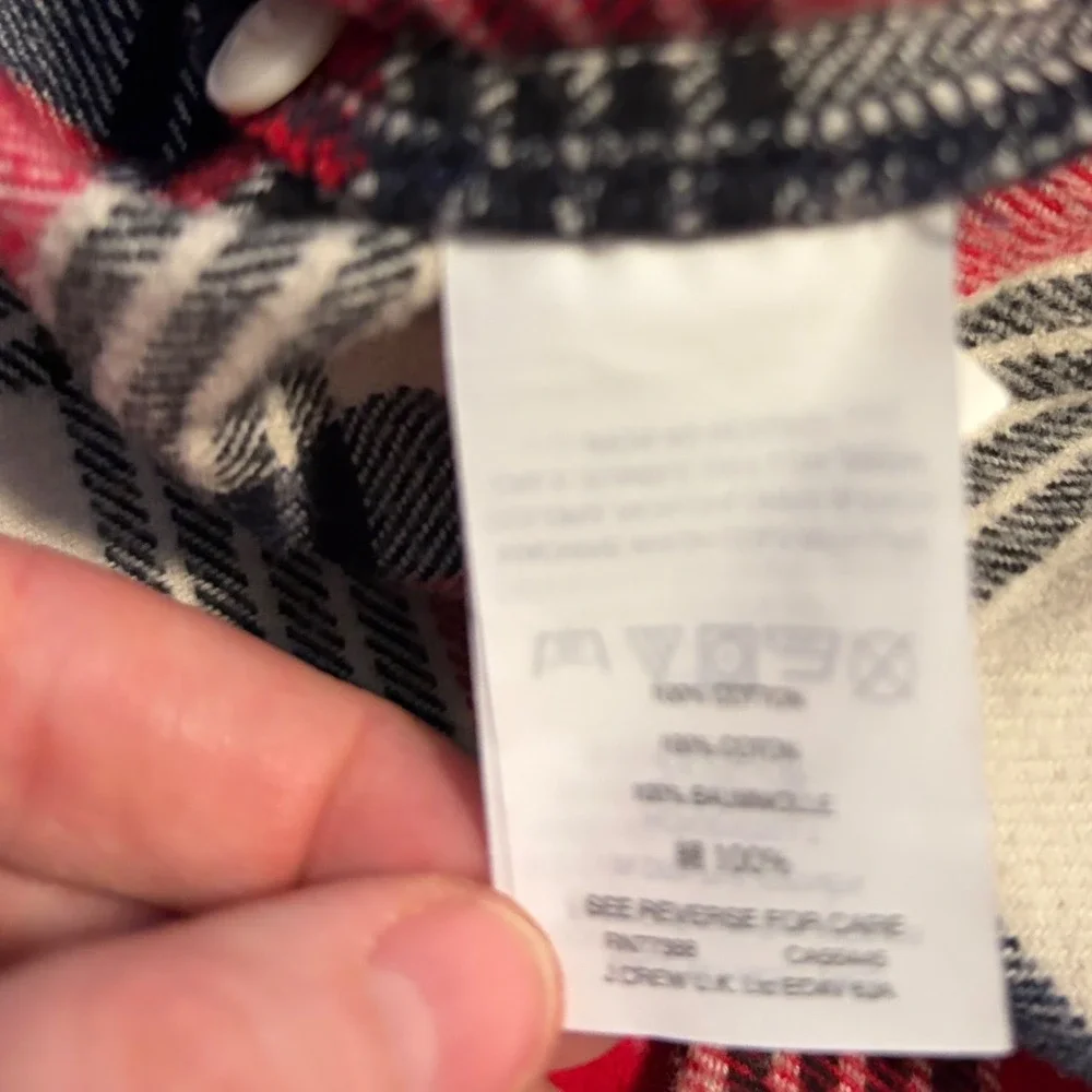 Madewell Womens Red Navy Blue Plaid Flannel Button Down Shirt Size M Cotton - Picture 5 of 5